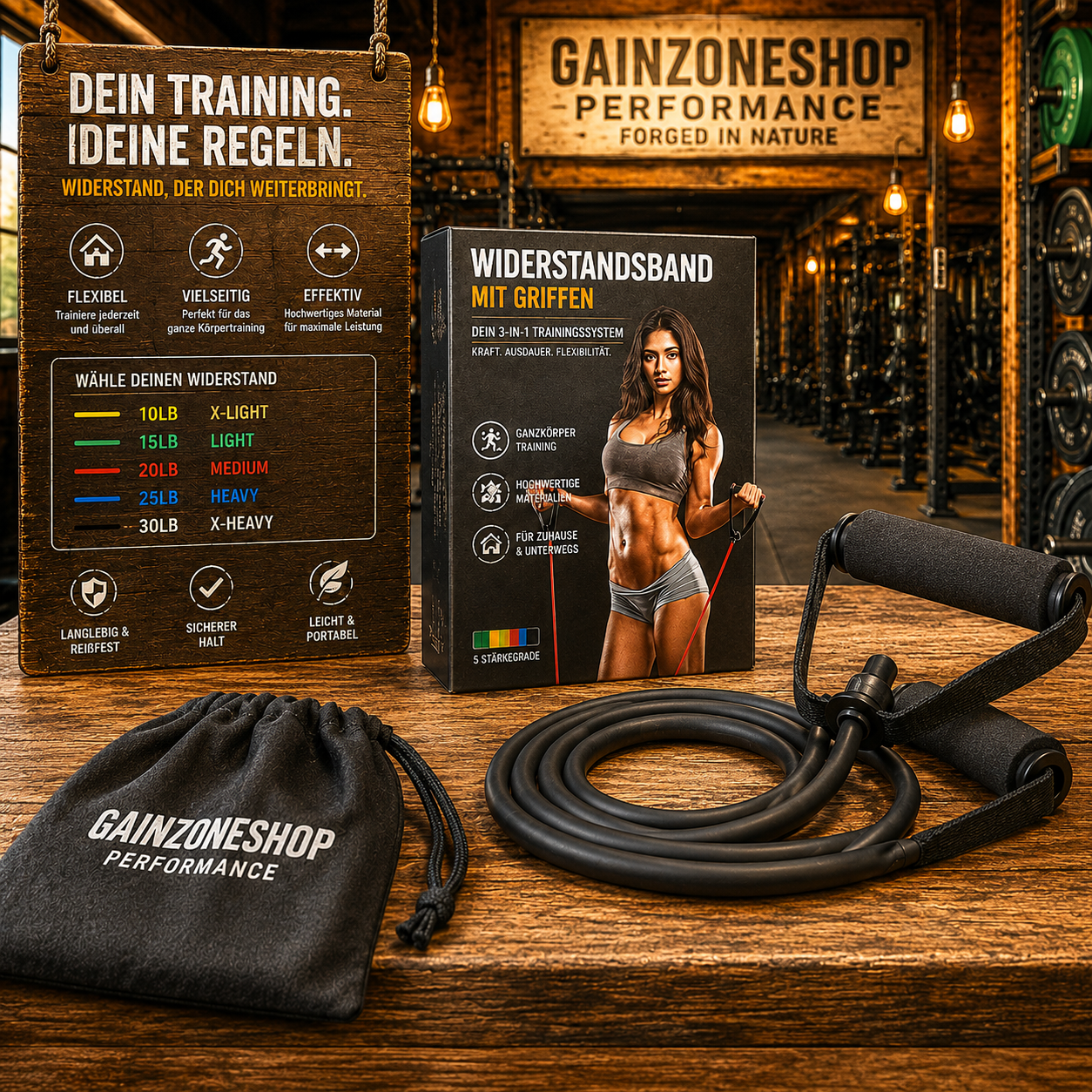 Fitnessbänder, Trainingsbänder mit Griffen für Männer und Frauen, Krafttrainingsgeräte für Zuhause